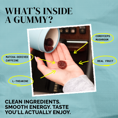 Sour Raspberry Energy Gummies (100mg caffeine)